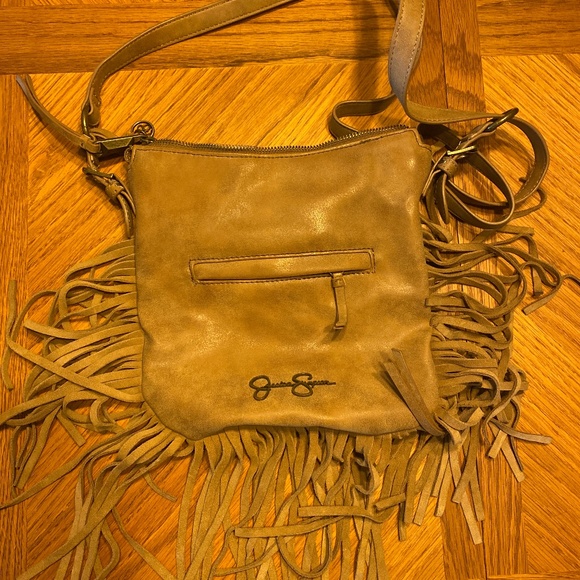 Jessica Simpson Tote Handbag shoulder Purse Tan/ Beige Faux Suede